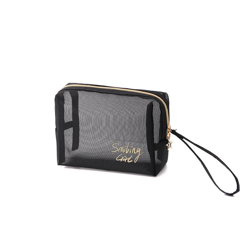 

Черная сетчатая косметичка женская дорожная повседневная сумка на молнии органайзер для хранения косметики