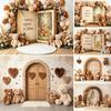 Yeele Teddy Bear Photography Backdrop Boho Grey Balloons Arch Fairy Tale Book Banner Kids Birthday Party Decor Photo Background