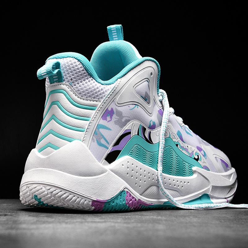 Men's Trend Air Cushion Basketball Shoes with Shock Absorption and High-quality Sports Shoes for Running