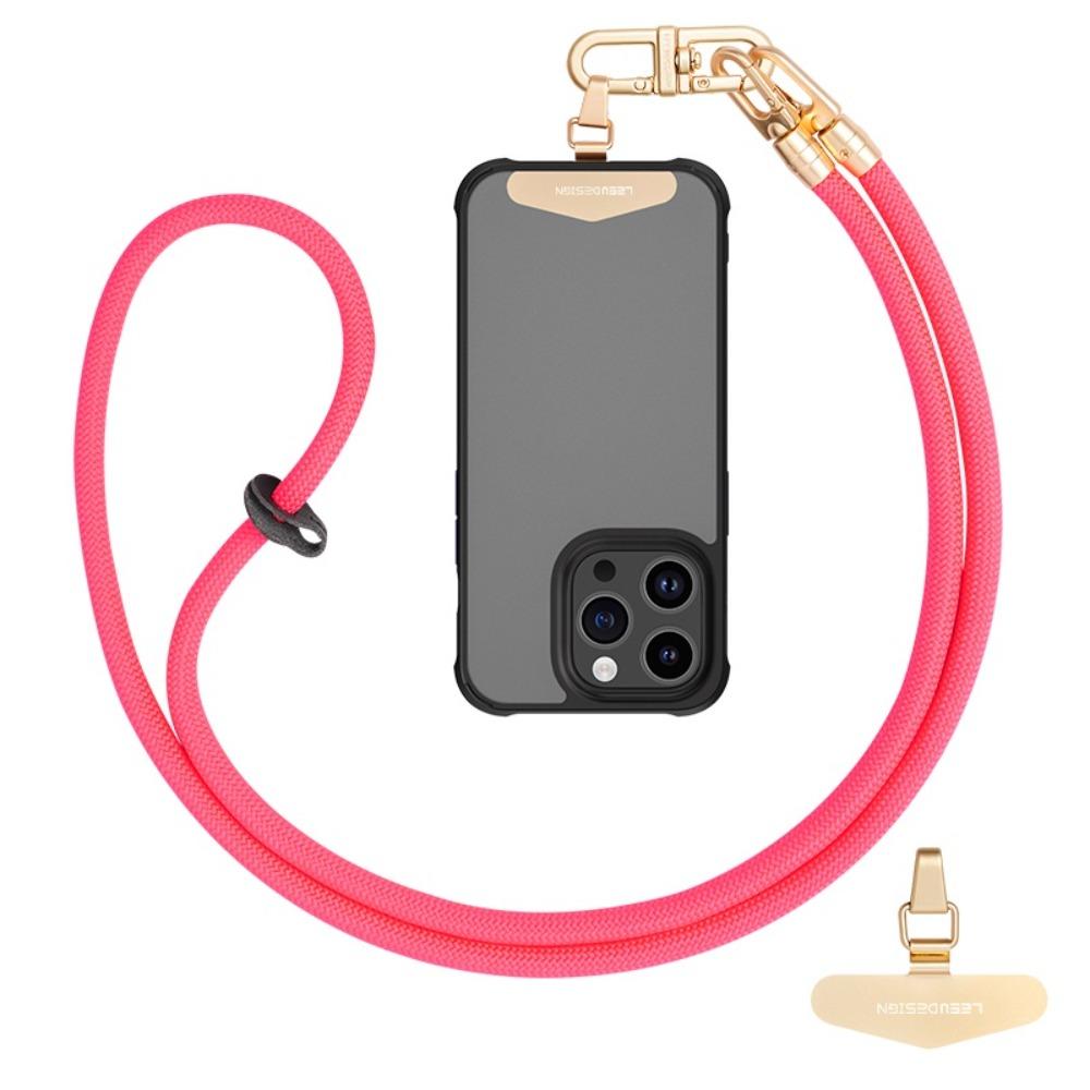 

Neck Straps Mobile Phone Lanyard Stainless Steel Clip Cell Phone Strap Phone Charm Rose Red