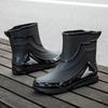 Fashion Locomotive Style Cool Men's Rain Shoes Wear Versatile and Comfortable Outdoor Camping Waterproof Shoes Non-slip Rubber Shoes