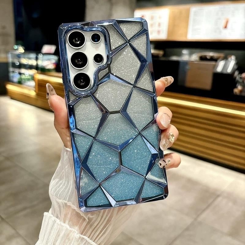 Glitzer Handyhüllen Für Samsung Galaxy S25 Ultra S24 S23 Beschichtete Rückseite