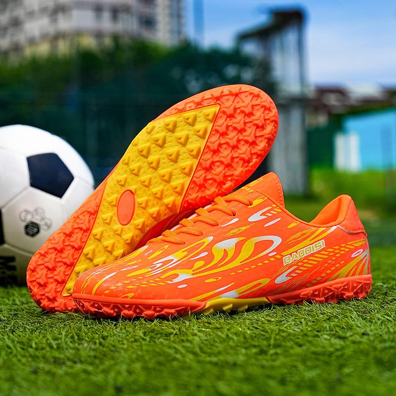 31-44  Kids Football Shoes Shock Absorption Anti-skid and Wear-resistant Long Spike Outdoor Sports Training Football Shoes