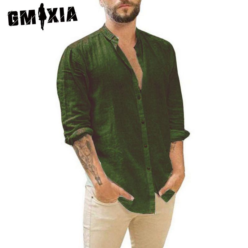 GMXIA Cotton Long Sleeve T-shirt Men's Fashion Loose Shirt Printed Compassionate Shirt
