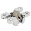 Silver Invisible Hinge 180 Degree Concealed Cross Hidden Door Cross Door Hinge Furniture Cabinet