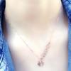 Exquisite Rose Gold-Plated Russian Purple Gold Trefoil Necklace 585 Color Gold Fashion Korean Version Color Gold Collarbone Chain