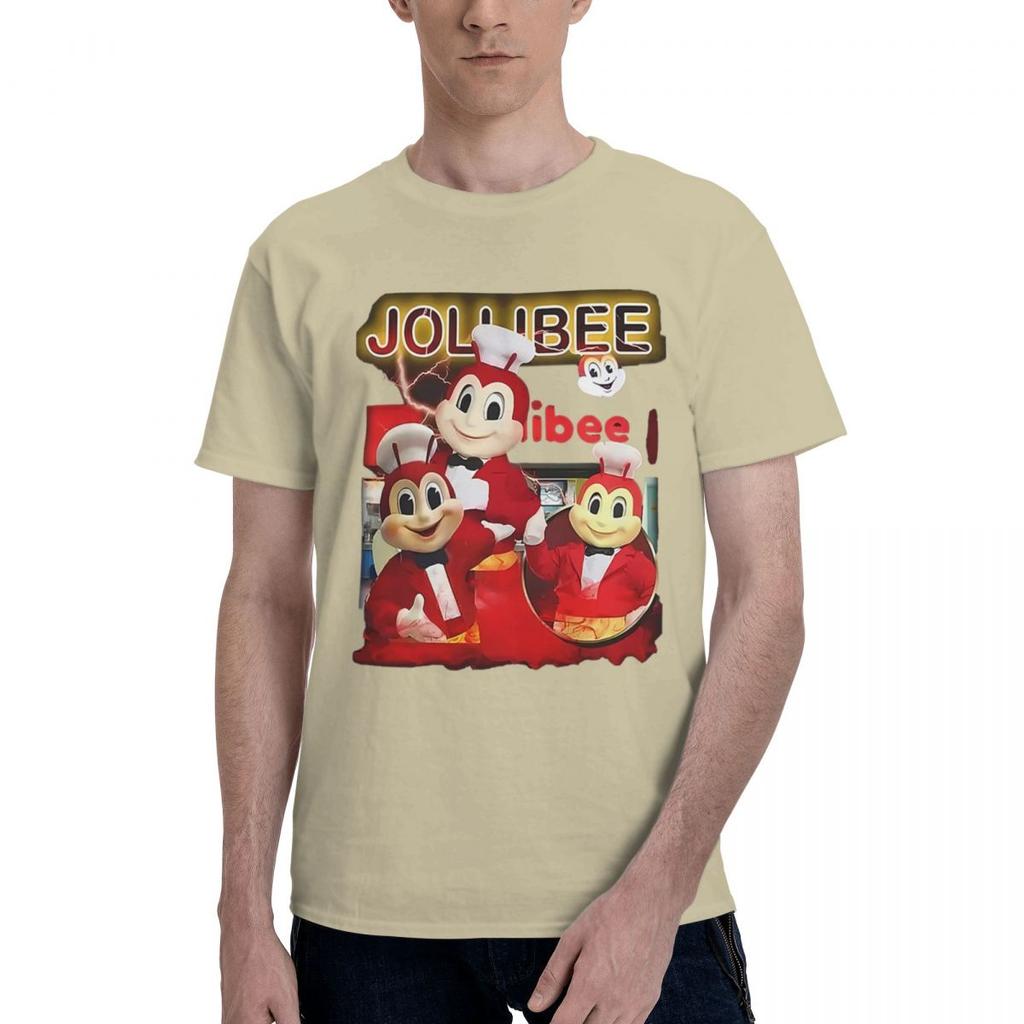 Jollibee Fast Food Restaurant 100 Cotton Casual Breathable Confortable Top High End Mens Clothing Men TShirt