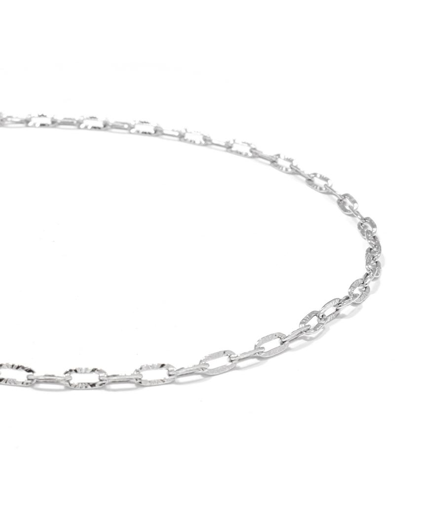 Polalita Star Tag Cutting Chain Silver Anklet (Plt-Ak-015_Sv)
