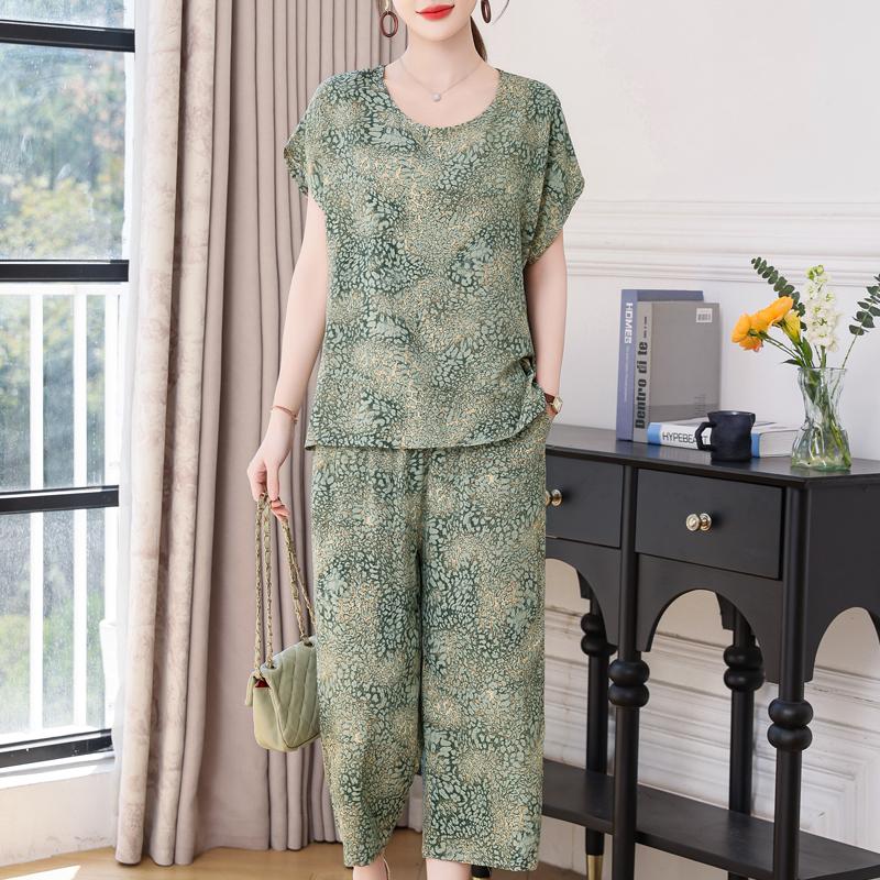 Elegant Women's Pants Sets Summer Vintage Clothes Casual Plus Size 2 Piece Sets