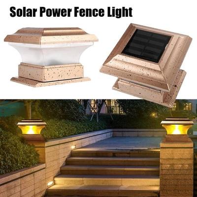 1pc à prova dwaterproof água ao ar livre energia solar jardim paisagem luz cerca post luz quintal pilar lâmpada