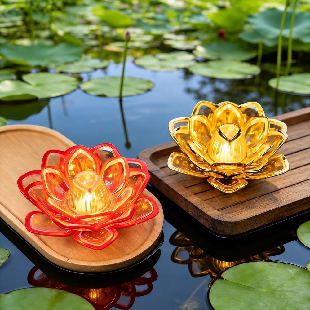 Soft Light Source LED Lotus Lamp Multicolor LED Candle Lamp Lotus Design Light Indoor Use