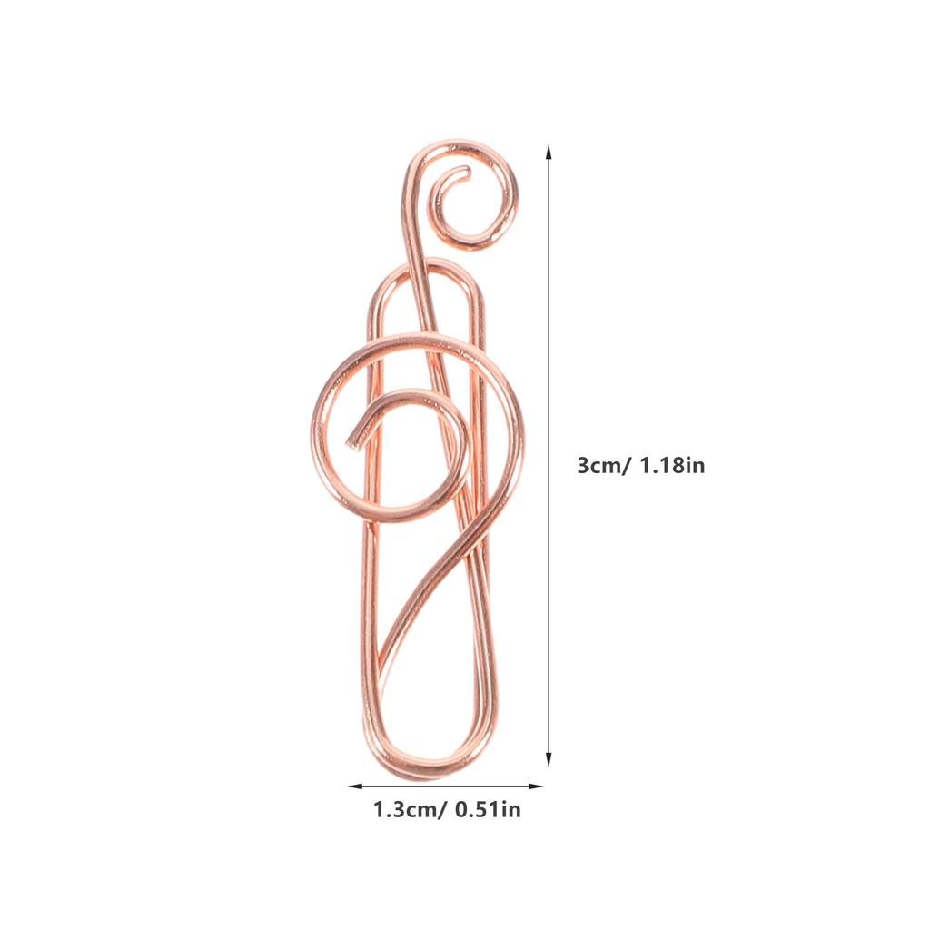 DOITOOL Paper Musical Note Rose document sheet Clips, Design, 50-Pack, Gold. Bookmarks, organizers, stationery, music, piano, music, teacher, student,
