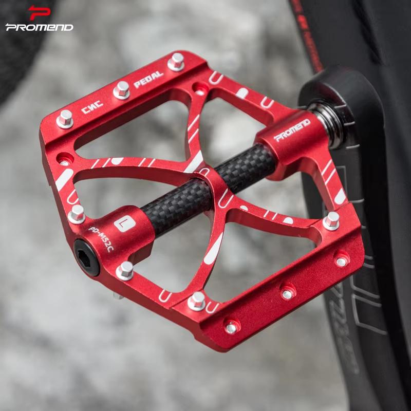 Promend Custom Leichte Aluminium Fahrradpedale Glänzend Versiegelte Lager CNC Große Plattform MTB Mountainbike Pedal PD-M52C