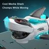 Electric Shark Robotic Toy With Led Lights & Sound Effects - Auto-Drive Crawling Fish, Plays Music Interactive Gift For Kids