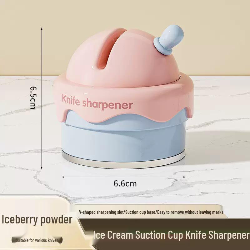 Ice Cream Suction Cup Knife & Scissors Sharpener - Multi-functional Emery Stone for Fine Grinding