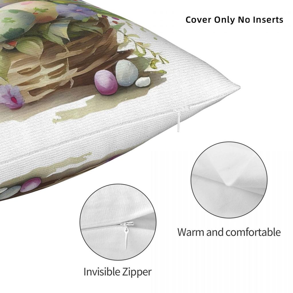 Easter Egg Pillow Cover Color Painting Soft Pillow Case Cushion Cover Retro Graphic Pillowcases For Wedding Party Home Decor