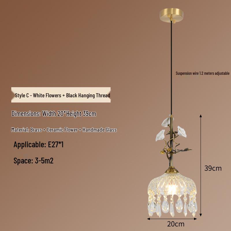 American Minimalist Copper Pendant Lamp for Modern Bedside Use