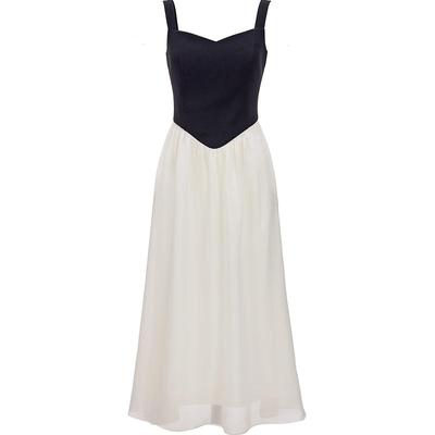 Spliced A-Line Midi Dress