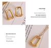 Marka French Geometric Square Necklace & Clavicle Chain Set with 18k Gold Titanium Steel Earrings Studs