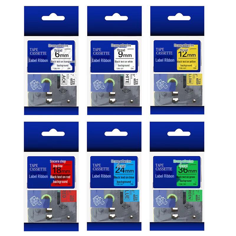 BZTD Compatible Label Tape for Brother P-touch Printers