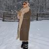 Faux Fur Lange Dames Reversibele Fuzzy Fleece Trenchcoat voor Sherpa Gevoerde Jassen Winter Furry