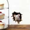 3D Mouse Hole Wall Decals Peel And Stick Decorative Wall Stickers Mouse Hole In The Wall Sticker with 3D Effect for Living Room Bedroom Wall Decor