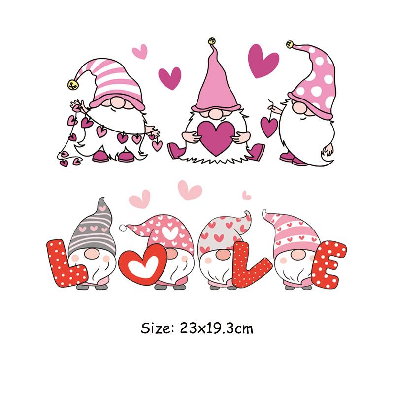 

7 гномов, термоперенос, новый дизайн, футболка, джинсы, наклейки A-уровня, моющиеся теплопередающие нашивки, нашивка на День святого Валентина 23x19.3cm