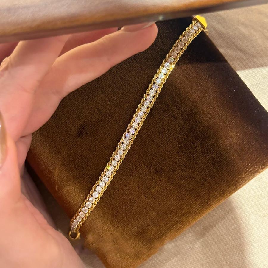 Геометрический регулируемый браслет из сплава с украшениями из страз для женщин StyleA