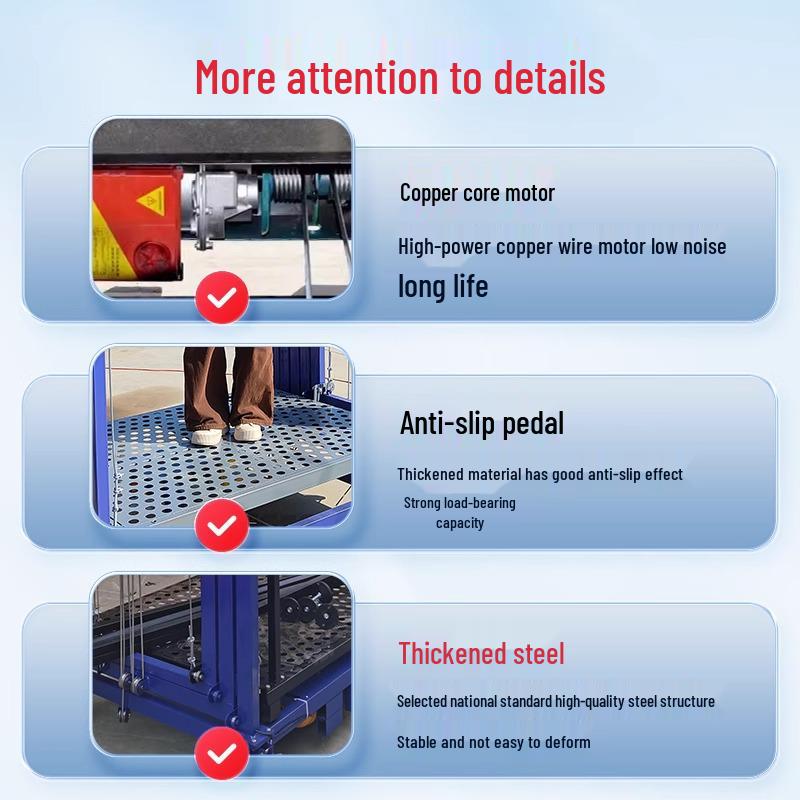 Foldable Electric Scaffolding Lifting Platform – Indoor/Outdoor Automatic Mobile Cargo Hoist