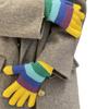 Rainbow Color Striped Knitted Gloves Winter Full Finger Mitten Thicken Warm Christmas Harajuku Gloves for Girlfriend