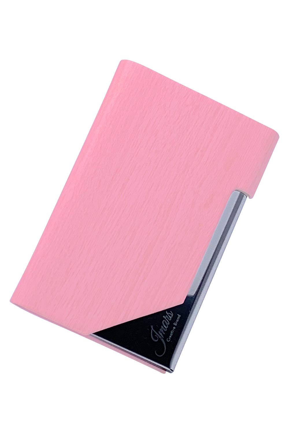 

JMARS Держатель для визиток для мужчин и женщин, Нержавеющая сталь с текстурой под дерево, Тонкий футляр для визиток, Готов к подарку (Древесная текстура кораллово-розовый)