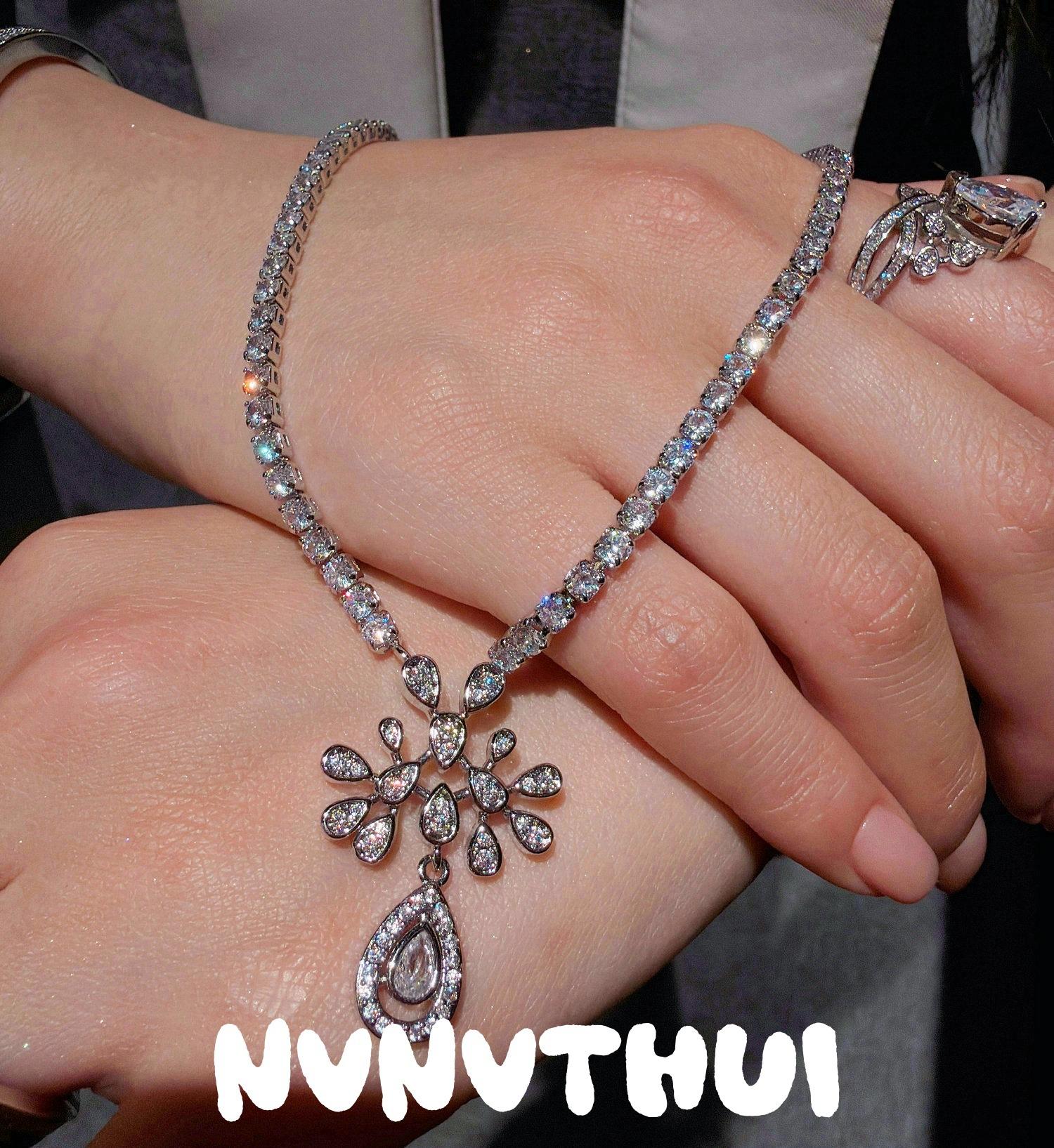 Farah Crown Water Drop Gem Necklace, Princess On The Run, 18K Gold Plated Pearl Raindrop, Zircon, Earrings