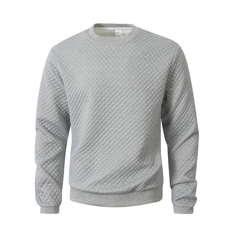 Men's Plaid Crewneck Sweatshirt, Straight Fit Heavyweight Pullover, Long Sleeve Casual Top