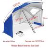 2.4m Dual-Use Outdoor Umbrella Tent with Mesh Window, Portable Beach & Fishing Shelter, Silver-Coated for Sun Protection