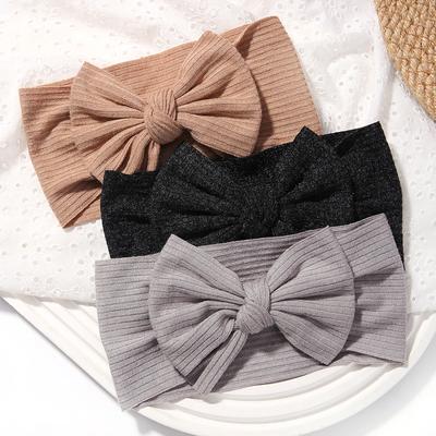 Gestricktes Baby Stirnband Rippschleife Elastisch Weiches Nylon Neugeborenen Stirnbänder Baby Mädchen Kinder Turban Säugling Kinder Kopfbedeckung Haarschmuck