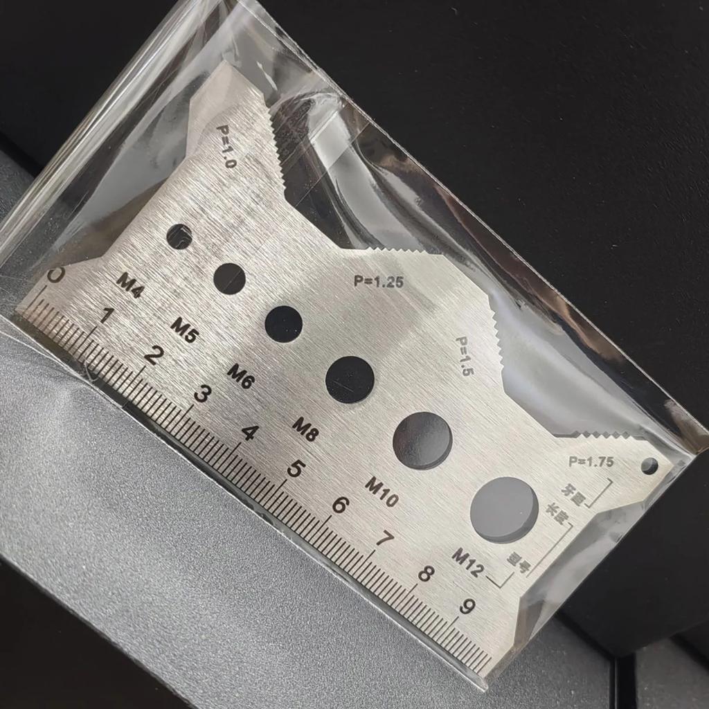 Edelstahl Schraubengewinde Messschieber Lineal | Präzisionsmessgerät für Schraubenlänge Durchmesser | Doppelseitige gravierte Skala | Rostbeständig