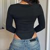 European & American Women's Spring/Summer Slim-Fit Solid Color Jumpsuit Base Layer Top
