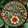 Vintage Metal Poster Bless This Home Retro Sign 8x8 Inch Tin Sign for Kitchen Bar Wall Decor