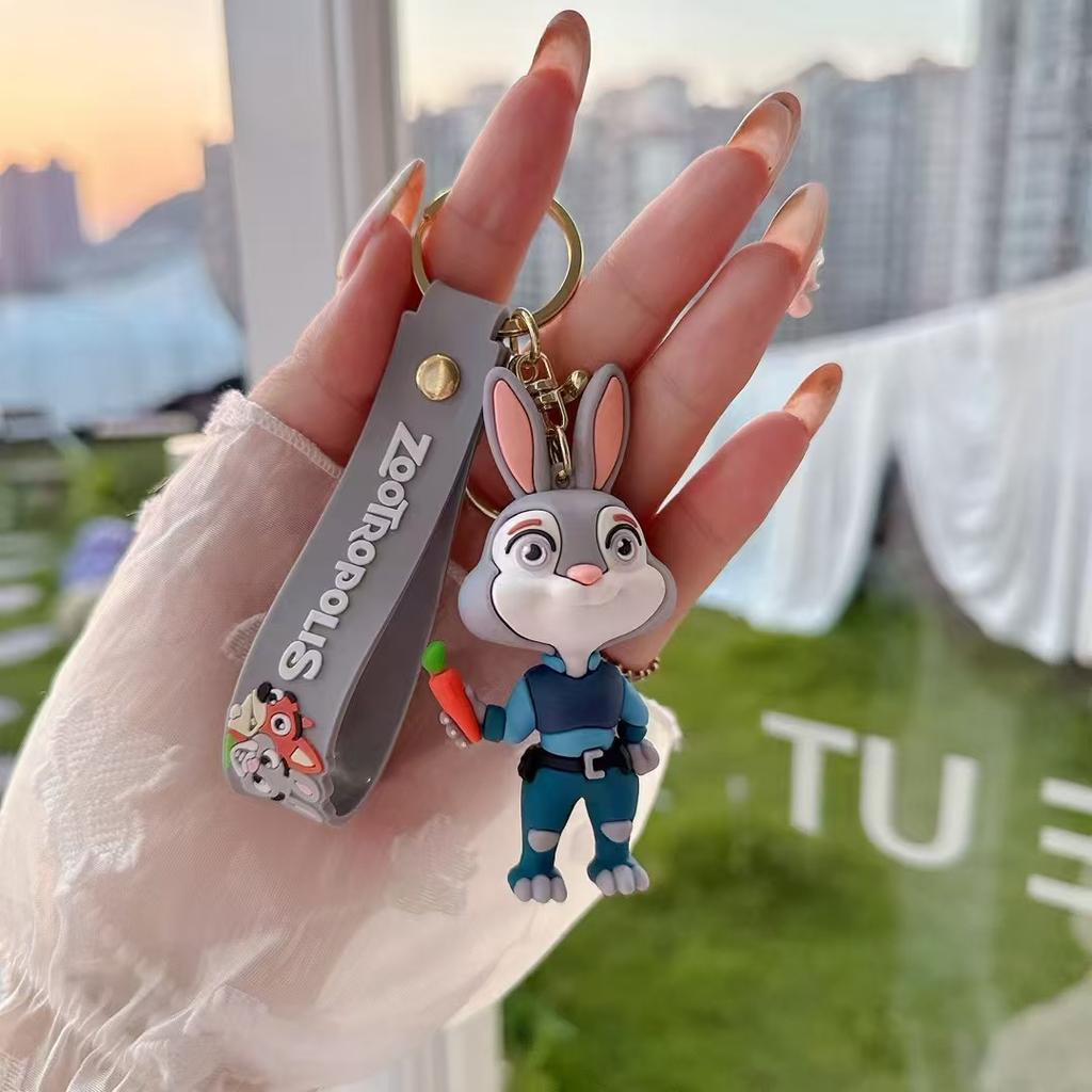 Cartoon Crazy Zootopia PVC Keychain Cute Judy Nick Fox Nick Backpack Keychain Hanging Decoration Small Gift Toys Anime Cartoon
