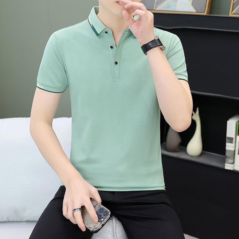 Men's Summer Short Sleeve Polo Shirt - Fashionable & Casual Breathable Lapel Tee