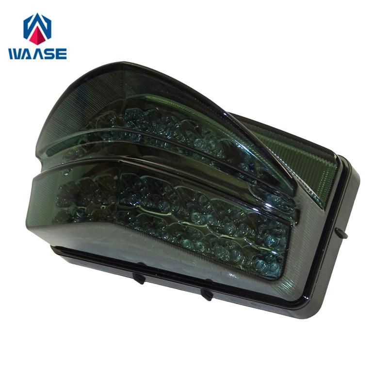 Waase For Honda CBR600F4i CBR 600 F4i 2001 2002 2003 Chrome Rear Tail Light Brake Turn Signals Integrated LED Light