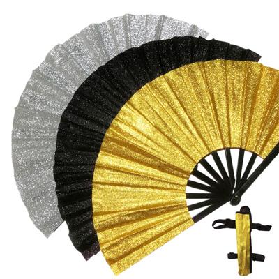 Rave-Falthandfächer, glitzernd, holografischer Handfächer, Rave-Party, Tanz-Klatschfächer für Festival-Club-Auftritte