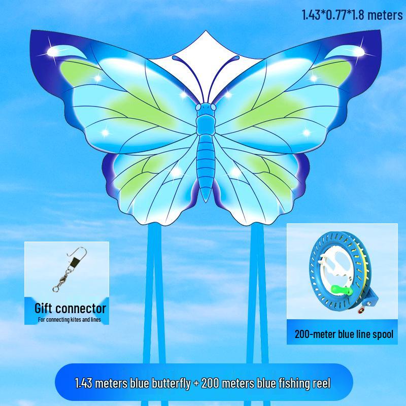 New Dream Butterfly Kite - Blue Pink, High-Grade With Line Reel, Suitable for Adults & Children, Easy to Fly