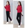 Fashion Women Half Zip Stand Collar Sportswear Suit Casual Spring Autumn Outdoor Sports Two Piece Tracksuit for Ladies
