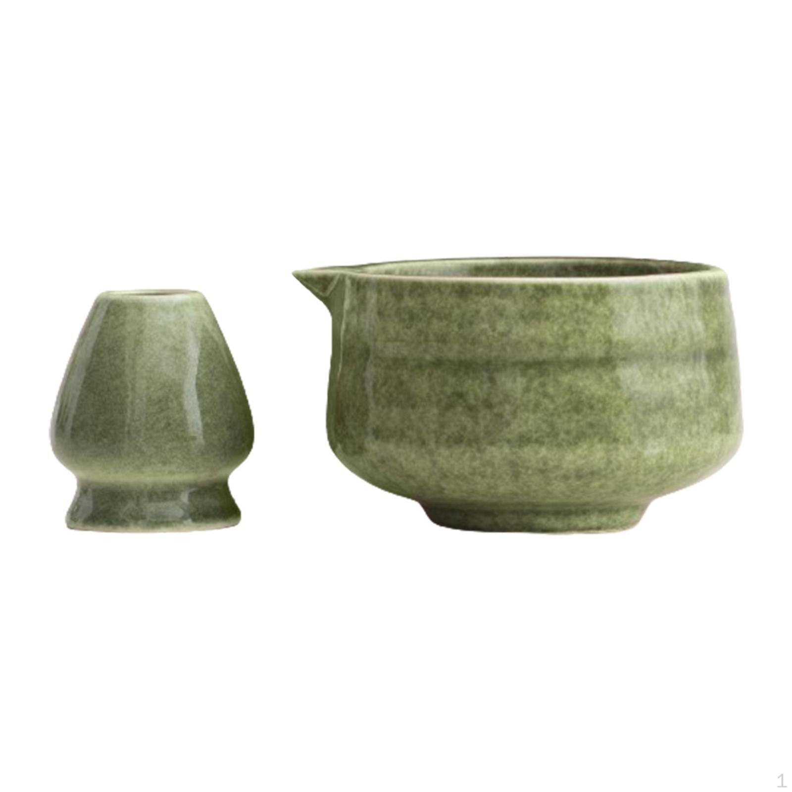 Ceramic Matcha Bowl Traditional Porcelain Tea for Whisking Utensils Handcrafted with Whisk