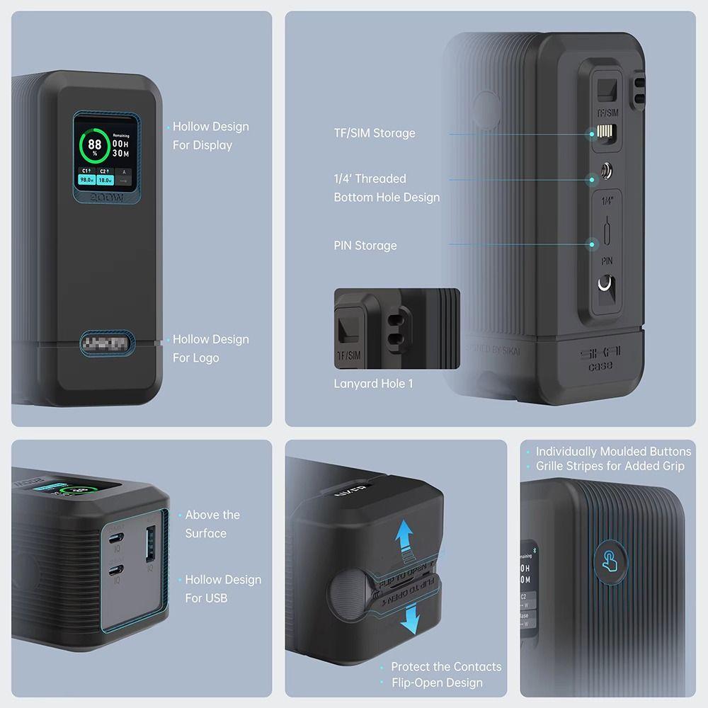 Soft Protective Case Shockproof Carrying Case Silicone Case for Anker Prime 200W/250W Power Bank