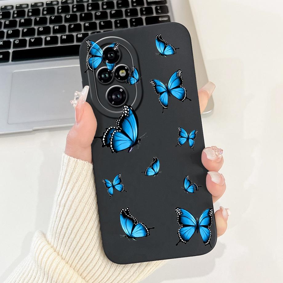 Für Honor 200 Pro 200 Lite Honor200 Hülle Abdeckung Weiches Silikon TPU Blume Schmetterling Girly Mode Malerei Honor 200Lite 200Pro
