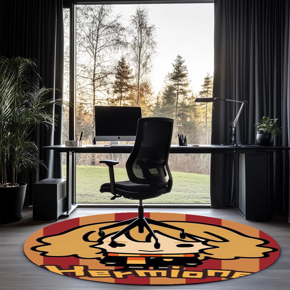 Harry Potter Printed Round Rug Carpet Chair Rug Area Rug Entryway Doormats,for Office Chair Living Room Bedroom Kitchen Room.