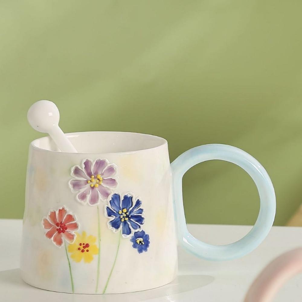 Japanese Hand Painted Flower Ceramic Cup Creative Mug High Value Water Cup Coffee Cup Gift Souvenir Cup