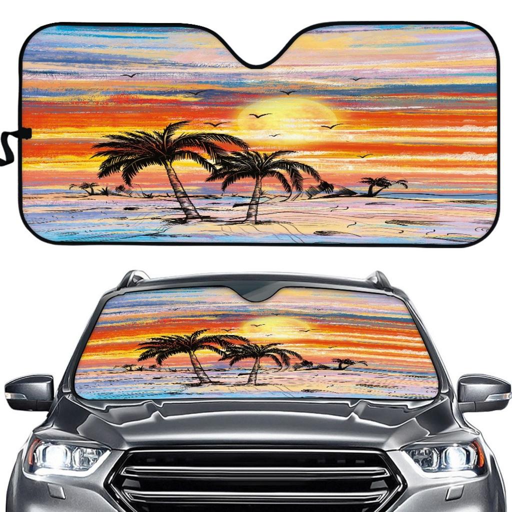 Flamingo Printed Car Sunshade Car Sunshade Personalized Sun Shield